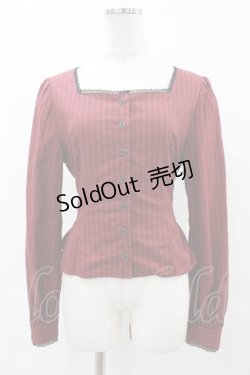 画像1: Sheglit / スクエアネックブラウス M ボルドー H-25-05-27-1054-EL-TO-KB-ZH