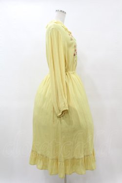 画像3: Jane Marple / クレープジョーゼットThistle embroideryドレス  イエロー H-25-05-27-1007-JM-OP-KB-ZH