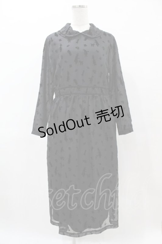 画像1: Jane Marple / Queen Aliceリボントリムドレス  ブラック H-25-05-27-1010-JM-OP-KB-ZH (1)