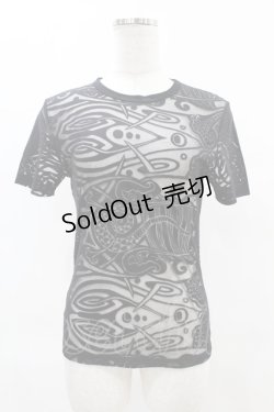 画像1: Jean Paul GAULTIER / オパール加工シアートップス 40 ブラック H-25-05-27-1002-GO-TO-KB-ZH