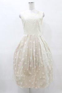 Jane Marple Dans Le Salon / チュールレイヤードドレス  ベージュ×オフホワイト H-25-05-27-1019-JM-OP-KB-ZH