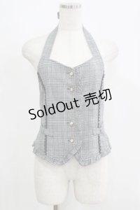 axes femme POETIQUE / ホルターフリルベスト M ブラック H-25-05-27-048-AX-TO-NS-ZH