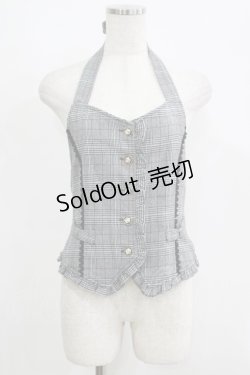 画像1: axes femme POETIQUE / ホルターフリルベスト M ブラック H-25-05-27-048-AX-TO-NS-ZH