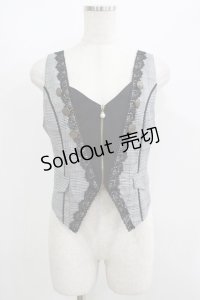 axes femme POETIQUE / フロントジップショートベスト M ブラック H-25-05-27-050-AX-TO-NS-ZH