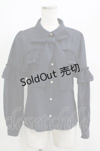 axes femme POETIQUE / フリルデコレーションブラウス M ネイビー H-25-05-27-054-AX-BL-NS-ZH