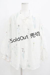 Miss Egg（海外ロリータブランド） / 庭園の花の刺繍ヴィクトリアンブラウス M オフ H-25-05-27-055-GO-BL-NS-ZH