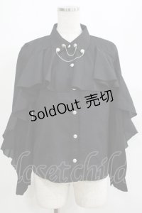 axes femme POETIQUE / ダークロマンスフリルブラウス M ブラック H-25-05-27-056-AX-BL-NS-ZH