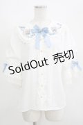Amavel / Bonbon Ribbon Chaton ブラウス Free オフ/サックス H-25-05-27-057-CA-BL-NS-ZH