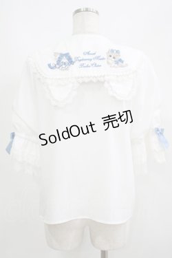 画像3: Amavel / Bonbon Ribbon Chaton ブラウス Free オフ/サックス H-25-05-27-057-CA-BL-NS-ZH