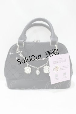 画像1: Lovely Tency / 眞白ありすコラボ/ビジューチェーン付きモノグラムバッグ  ブラック H-25-05-27-066-GO-BG-NS-ZH