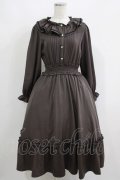 m petit by misako / バラレースフリルワンピース L チャコール H-25-05-27-007-LO-OP-NS-ZH