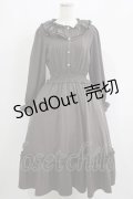 m petit by misako / バラレースフリルワンピース L チャコール H-25-05-27-007-LO-OP-NS-ZH