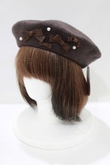 m petit by misako / AMミニリボンバスクベレー  ブラウン H-25-05-27-082-LO-AC-NS-ZH