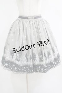 axes femme / 雪降る街柄ミドルスカート M グレー H-25-05-27-015-AX-SK-NS-ZH