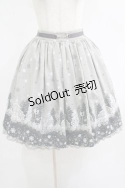 画像1: axes femme / 雪降る街柄ミドルスカート M グレー H-25-05-27-015-AX-SK-NS-ZH