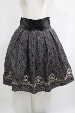 画像1: axes femme / Disneyダークオーナメント柄スカート M ブラック H-25-05-27-020-AX-SK-NS-ZH
