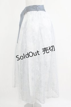 画像2: axes femme / 線画花柄レイヤードスカート M サックス H-25-05-28-023-AX-SK-NS-ZH