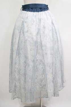 画像3: axes femme / 線画花柄レイヤードスカート M サックス H-25-05-28-023-AX-SK-NS-ZH