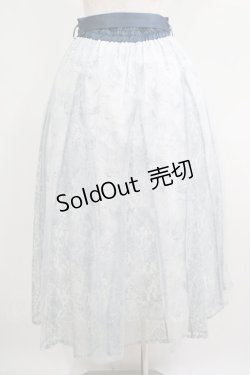 画像3: axes femme / 線画花柄レイヤードスカート M サックス H-25-05-28-023-AX-SK-NS-ZH