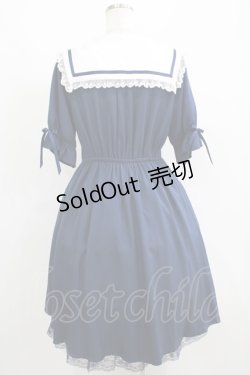 画像3: axes femme POETIQUE / フリルセーラーカラーワンピース M ネイビー H-25-05-28-025-AX-OP-NS-ZH