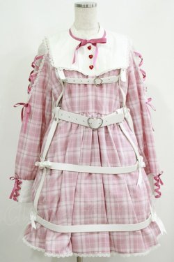 画像1: DearMyLove / クリノリン風ハーネスワンピース L ピンク H-25-05-28-029-EL-OP-NS-ZH