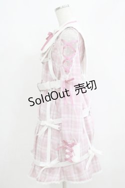 画像2: DearMyLove / クリノリン風ハーネスワンピース L ピンク H-25-05-28-029-EL-OP-NS-ZH