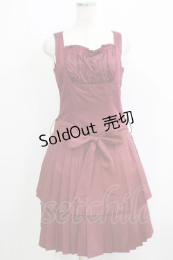 画像1: Victorian maiden / リボンプリーツドールドレス FREE ボルドー H-25-05-28-034-CL-OP-YZ-ZH