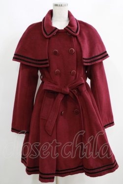 画像1: axes femme POETIQUE / ケープ付クラシックコート M ボルドー H-25-05-28-039-AX-OP-NS-ZH