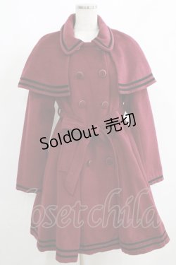 画像1: axes femme POETIQUE / ケープ付クラシックコート M ボルドー H-25-05-28-039-AX-OP-NS-ZT0601H
