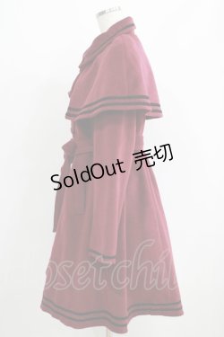 画像2: axes femme POETIQUE / ケープ付クラシックコート M ボルドー H-25-05-28-039-AX-OP-NS-ZT0601H