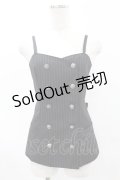 MIHO MATSUDA / ストライプビスチェ  黒 H-25-05-28-1036-GO-TO-KB-ZH
