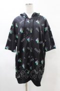 NieR Clothing / 総柄ZIP半袖パーカー  ONE君 H-25-05-28-1052-PU-TO-KB-ZH