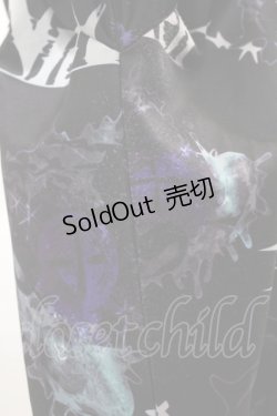 画像3: NieR Clothing / 総柄ZIP半袖パーカー  黒×紫 H-25-05-28-1053-PU-TO-KB-ZH