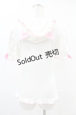 画像2: PUTUMAYO / 猫耳フードプルパーカー  白×ピンク H-25-05-28-1008-PT-TO-KB-ZH