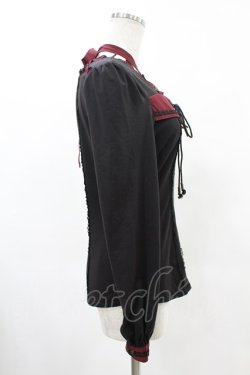 画像3: Ozz oneste / 薔薇プリントホルターカットソー  黒×赤 H-25-05-28-1009-OO-TO-KB-ZH