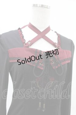 画像4: Ozz oneste / 薔薇プリントホルターカットソー  黒×赤 H-25-05-28-1009-OO-TO-KB-ZH