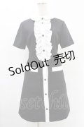 MIHO MATSUDA / フリル丸襟ワンピース  黒×白 H-25-05-28-1021-GO-OP-KB-ZH