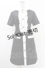 MIHO MATSUDA / フリル丸襟ワンピース  黒×白 H-25-05-28-1021-GO-OP-KB-ZH