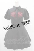 DARK IN LOVE / Gothic rope red heart buttonワンピース S ブラック H-25-05-28-1022-PU-OP-KB-ZH