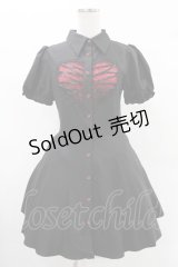 DARK IN LOVE / Gothic rope red heart buttonワンピース S ブラック H-25-05-28-1022-PU-OP-KB-ZH
