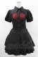 画像1: DARK IN LOVE / Gothic rope red heart buttonワンピース S ブラック H-25-05-28-1022-PU-OP-KB-ZH (1)