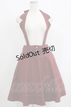 画像1: axes femme / シフォンリボン衿付きスカート M ボルドー H-25-05-28-045-AX-SK-NS-ZH