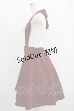 画像2: axes femme / シフォンリボン衿付きスカート M ボルドー H-25-05-28-045-AX-SK-NS-ZH