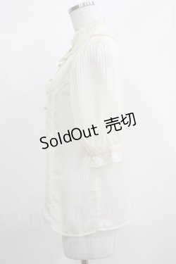 画像2: axes femme kawaii / ストライプシアー半袖ブラウス M アイボリー H-25-05-28-048-AX-BL-NS-ZH
