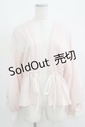 axes femme / 楊柳シフォンルズカーデ M ピンク H-25-05-28-049-AX-TO-NS-ZH