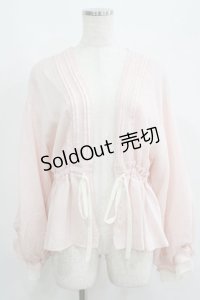 axes femme / 楊柳シフォンルズカーデ M ピンク H-25-05-28-049-AX-TO-NS-ZH