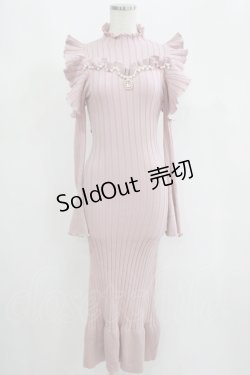 画像1: Manon Mimie / Mermaid Like Long Knit OP free ピンク H-25-05-28-051-GO-OP-NS-ZH
