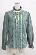 axes femme / レジメンタルストライプリボンブラウス M グリーン H-25-05-28-061-AX-BL-NS-ZH