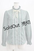 axes femme / レジメンタルストライプリボンブラウス M グリーン H-25-05-28-061-AX-BL-NS-ZH