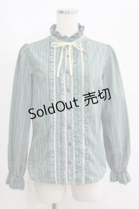 axes femme / レジメンタルストライプリボンブラウス M グリーン H-25-05-28-061-AX-BL-NS-ZH